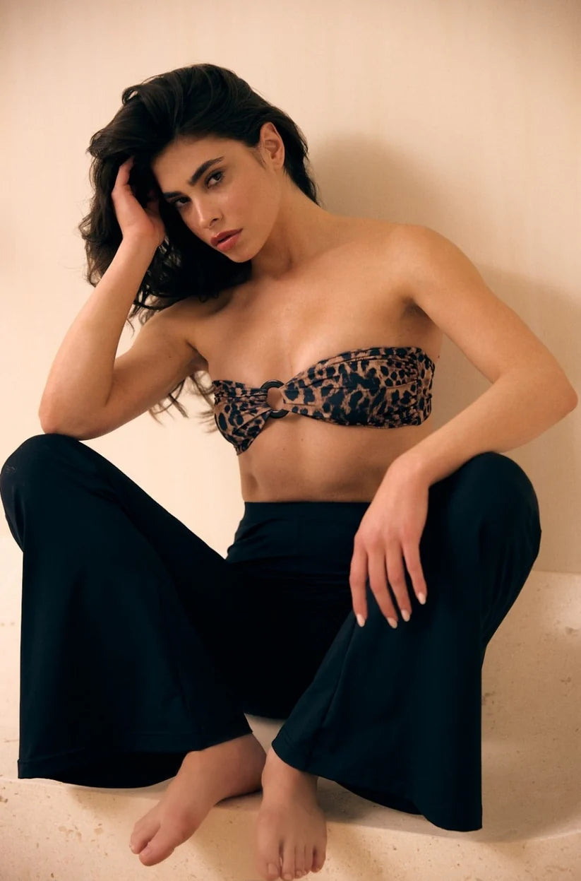 FLARE TROUSERS -BLACK-