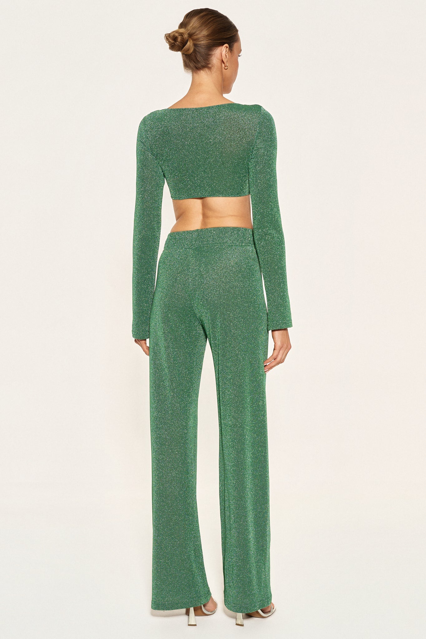 - SPARKLE CROP TOP WITH SHELL - EMERALD |PRE-ORDER SHIPPING FROM 27.05|