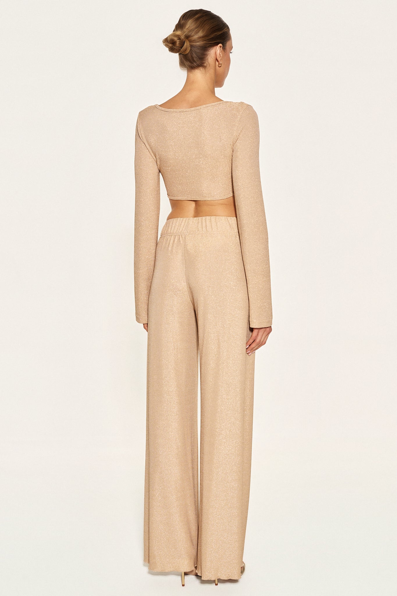 - SPARKLE TROUSERS - CHAMPAGNE