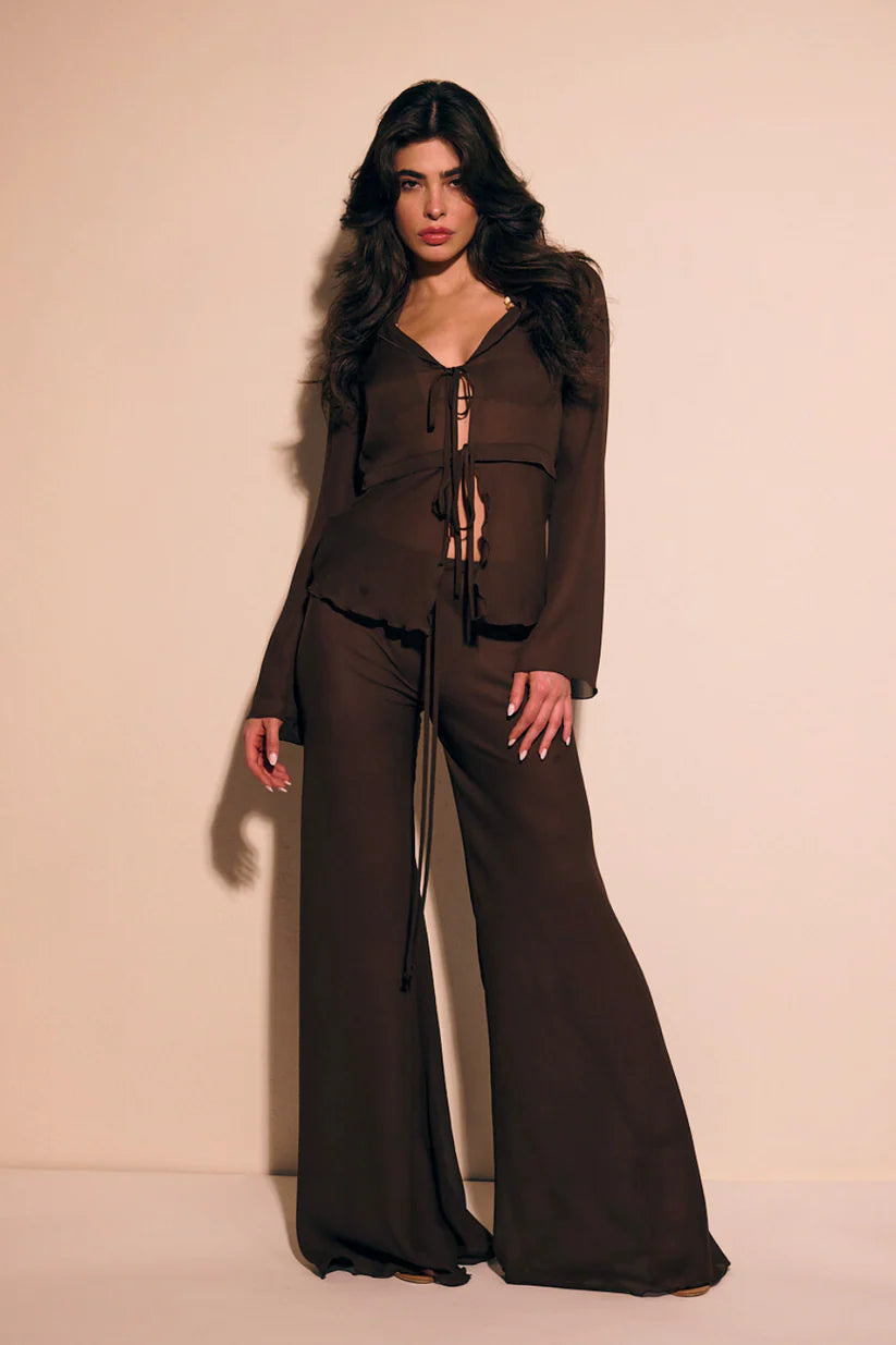 BROWN - FLORENCE BLOUSE-