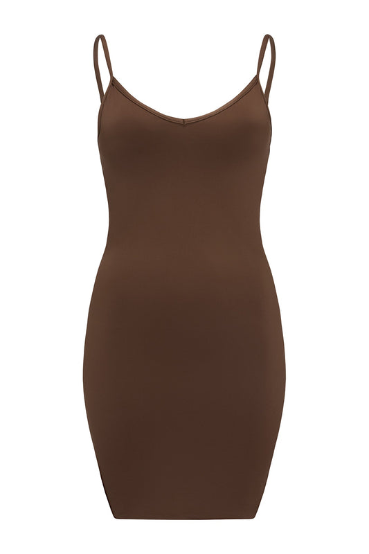 Minimal Swim Dress Chocolate